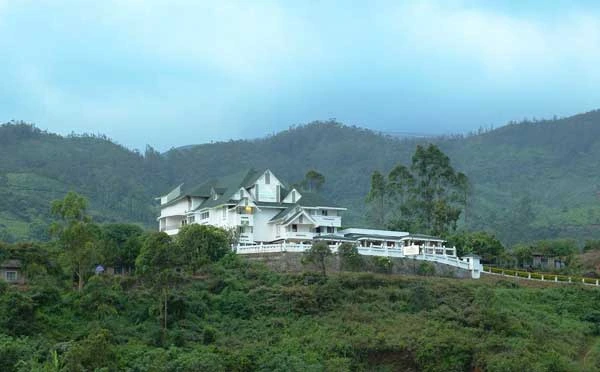 Panorama view of Elysium Garden Hill Resort property located on Top Station Road in Munnar