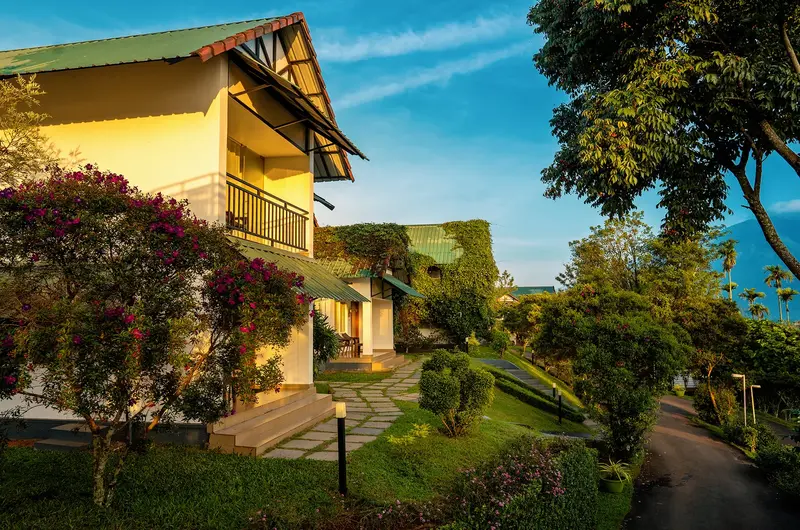 Contemporary two story luxury villa accommodation with valley views at The Leaf Resort Munnar